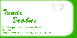 tunde drobni business card